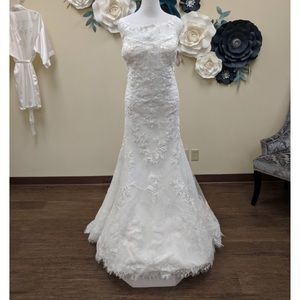 28w Wedding Dress Ivory Lace Fit Flare Gown Street 24w 26w Bridal Plus Size